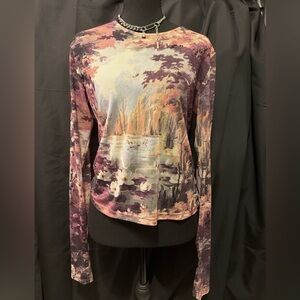 & Other Stories Artistic Landscape Long Sleeve Top